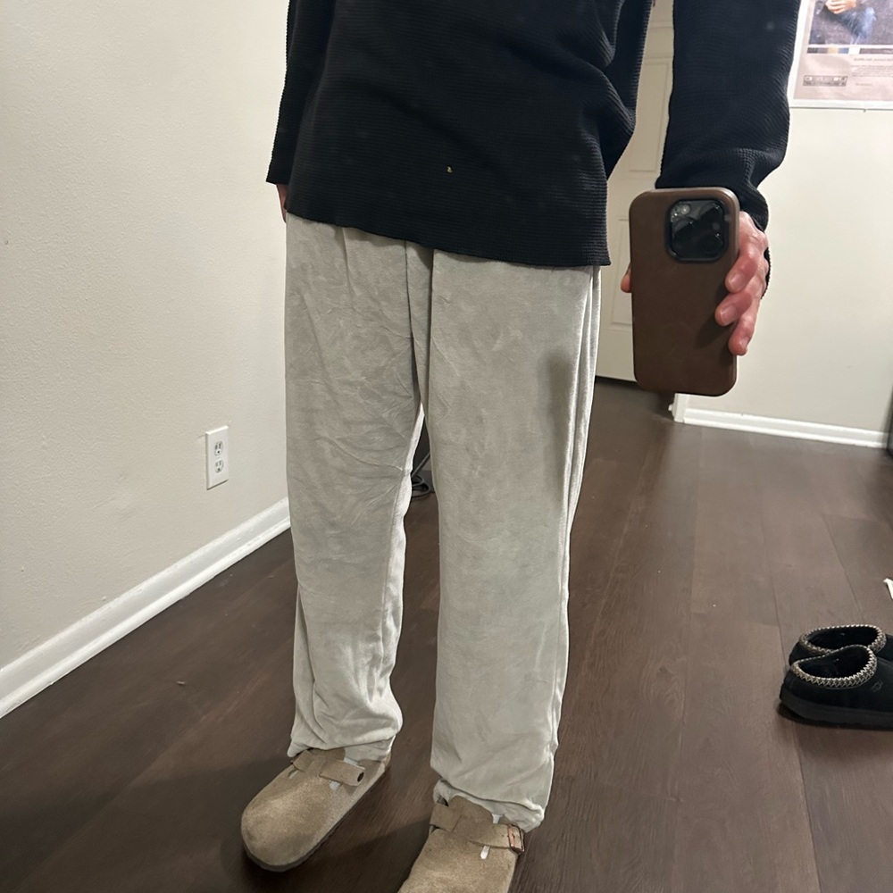 Adidas Basketball Velour Sweatpants in Metal Grey in Size S